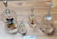 4 DISNEY GLASS BELLS