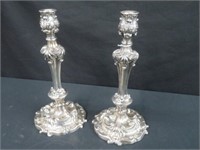 PAIR SILVER PLATE WARE CANDLESTICKS 13"