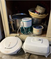 Group of small appliances, stock pots, George