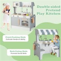 INFANS 2 in 1 Kids Play Kitchen and Restaurant