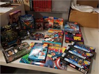 Assorted toys, valentines, diecast cars