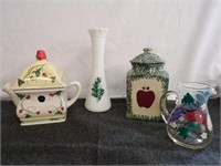 Tea Pot,Milk Glass Vase,Straub Tea Pot