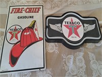 Texaco Fire Chief and lighted Texaco signs