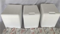 E5) Three styrofoam coolers with gel packs