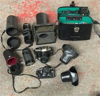 (2) Cameras w/ (2) Lenses & Variety of Cases