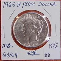 1925-S Peace Dollar, better date, high grade