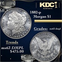 1882-p Morgan Dollar $1 Grades Select Unc DMPL
