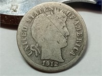 OF) 1912 S silver Barber dime