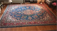 Room size oriental rug with the sky blue