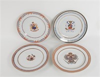 4 Samson Style Porcelain Armorial Plates