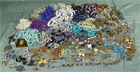 Large collection of costume jewelry; as is