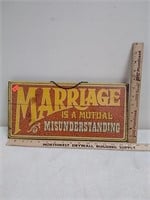 Wood marriage sign