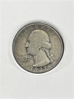 1937S silver coin Washington quarter 90% silver