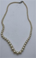 Vintage Faux Pearl Necklace With 10k Gold Clasp