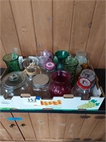 Lot of assorted glass jars and vases