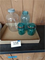 Lot of glass canning jars