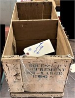 old primitive wooden egg crate
