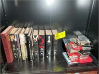 CONTENTS OF CABINET, BOOKS AND CASSETTES