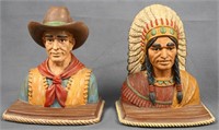 Cowboy and Indian Bookends