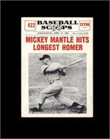 1961 Nu Card Scoops #422 Mickey Mantle NRMT+