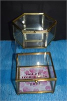 Two - NIB Glass Keepsake Boxes