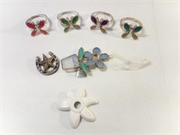 4 Butterfly Napkin Rings and Assorted Decoratives