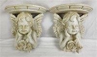 Pairof Small Angel Decorative Shelves