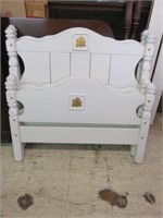 PAIR OF PAINTED TWIN BEDS WITH RAILS 38"T X 41"W