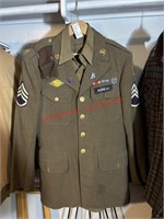 WW2 Army Shirt, Jacket and Hat (back room closet)