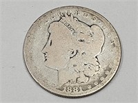 1881 Morgan Silver Dollar Coin Worn