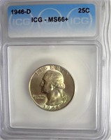 1946-D Quarter ICG MS66+ LISTS $100