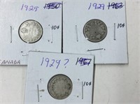 Dimes Can. 1929 X 3