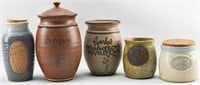 5 Minnesota Wild Rice Stoneware Jars