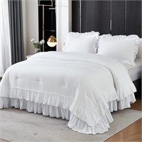 Andency White Comforter Set Queen Size