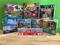 Lot of 9 different puzzles! 300 to 1000pcs