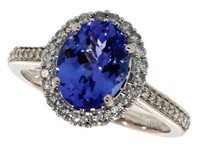 14k Gold 2.52 ct Tanzanite & Diamond Ring