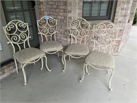 White wrought iron chairs