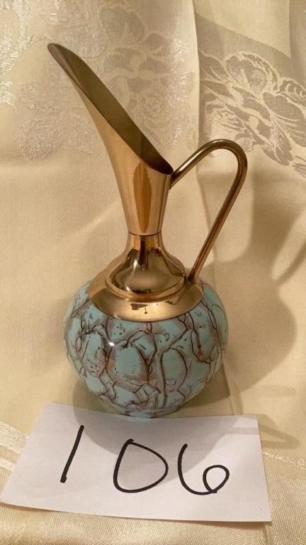 Hand painted Delft Holland Marbled Turquoise &