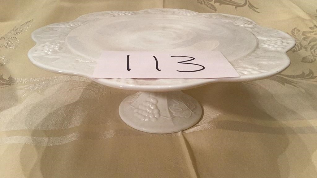 Vintage Indiana Harvest Pedestal Cake Plate