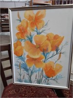 Flowers Oil On Canvas Signed Framed