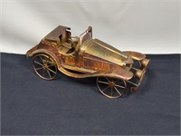 Vintage Copper Tin Welded Metal Car With Music Box