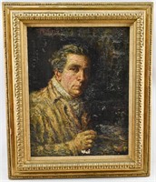 Alessandro Monsagrati Self Portrait Oil on Canvas