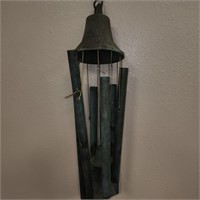 Vintage Brass Wind Chimes With Bell Top