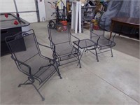 3 roth iron chairs and table