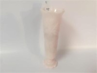 Pink Milk Glass Vase - 8" Tall