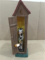 Vintage Cow in a Outhouse