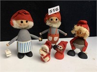 MINIATURE WOODEN FIGURINES FROM DENMARK AND