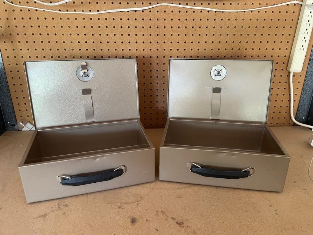 Pair of Metal Cash Boxes - No Keys