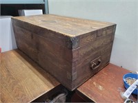 Antique Wood BOX Chest@36inLx19inDx14inH