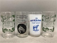 Vintage Drinking Glasses with Horses & Mint Themes